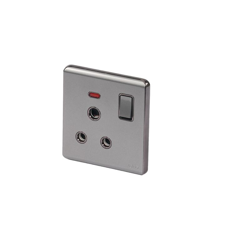 HEE Magnolia Gray 15A 3 pin Round Socket with Switch