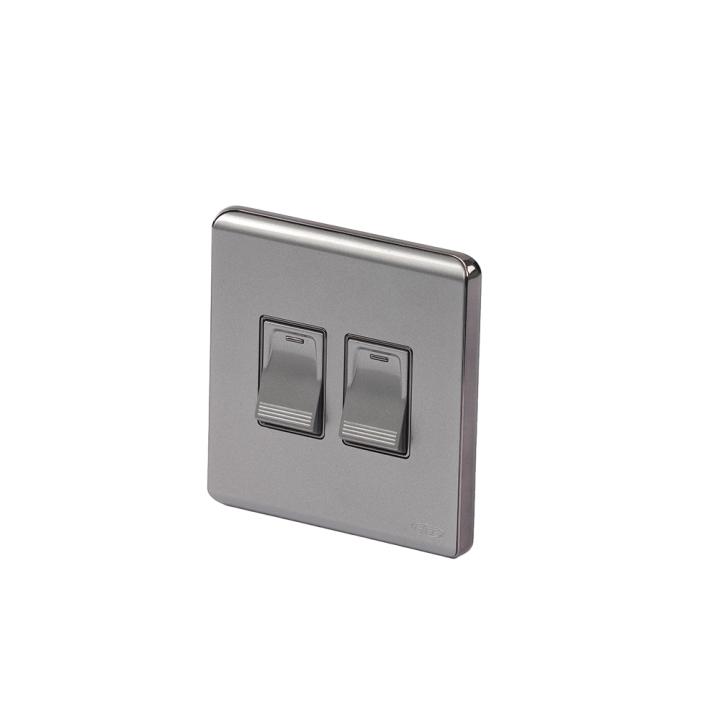 HEE Magnolia Gray 2 Gang 1 Way Switch