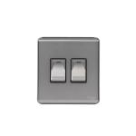 HEE Magnolia Gray 2 Gang 1 Way Switch