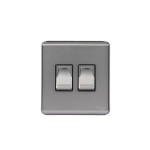 HEE Magnolia Gray 2 Gang 1 Way Switch