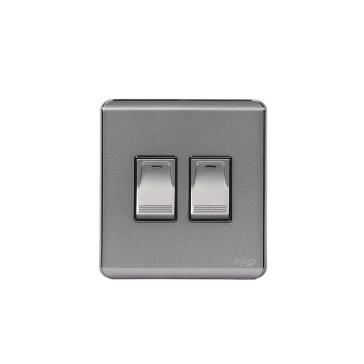 HEE Magnolia Gray 2 Gang 1 Way Switch