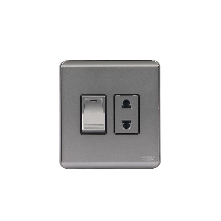 HEE Magnolia Gray 2 pin Socket with Switch