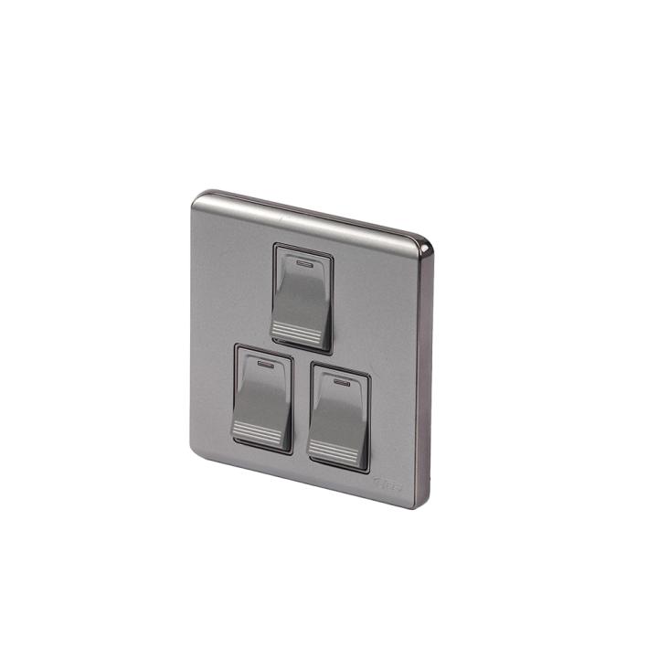 HEE Magnolia Gray 3 Gang 1 Way Switch