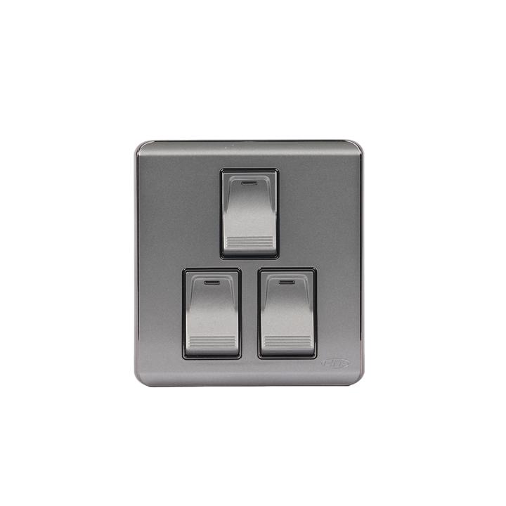 HEE Magnolia Gray 3 Gang 1 Way Switch