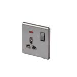 HEE Magnolia Gray 3 Pin Multi Socket With Switch