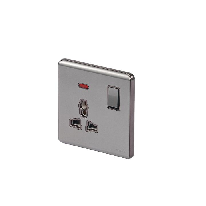 HEE Magnolia Gray 3 Pin Multi Socket With Switch