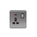 HEE Magnolia Gray 3 Pin Multi Socket With Switch