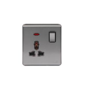 HEE Magnolia Gray 3 Pin Multi Socket With Switch
