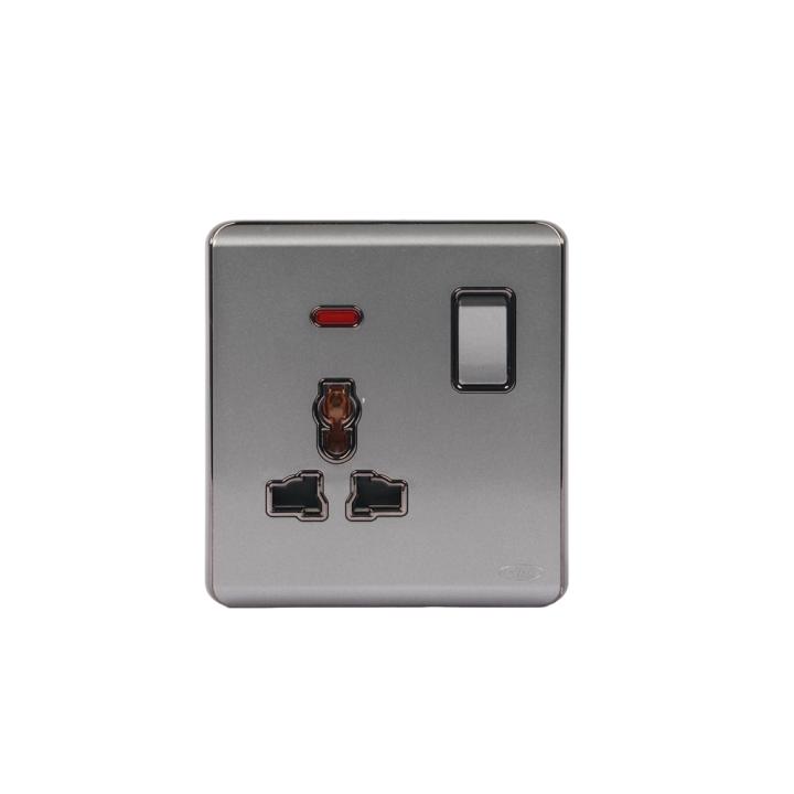 HEE Magnolia Gray 3 Pin Multi Socket With Switch