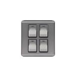 HEE Magnolia Gray 4 Gang 1 Way Switch