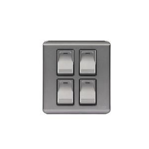 HEE Magnolia Gray 4 Gang 1 Way Switch