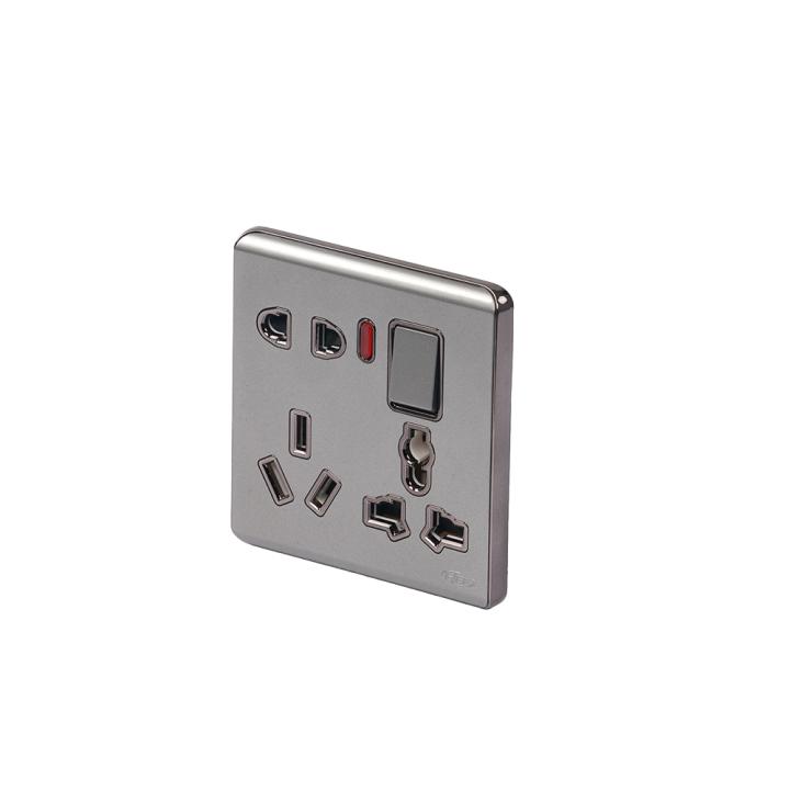 HEE Magnolia Gray 8 pin multi socket with switch