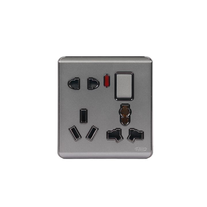 HEE Magnolia Gray 8 pin multi socket with switch