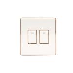 HEE Magnolia White 2 Gang 2 Way Switch