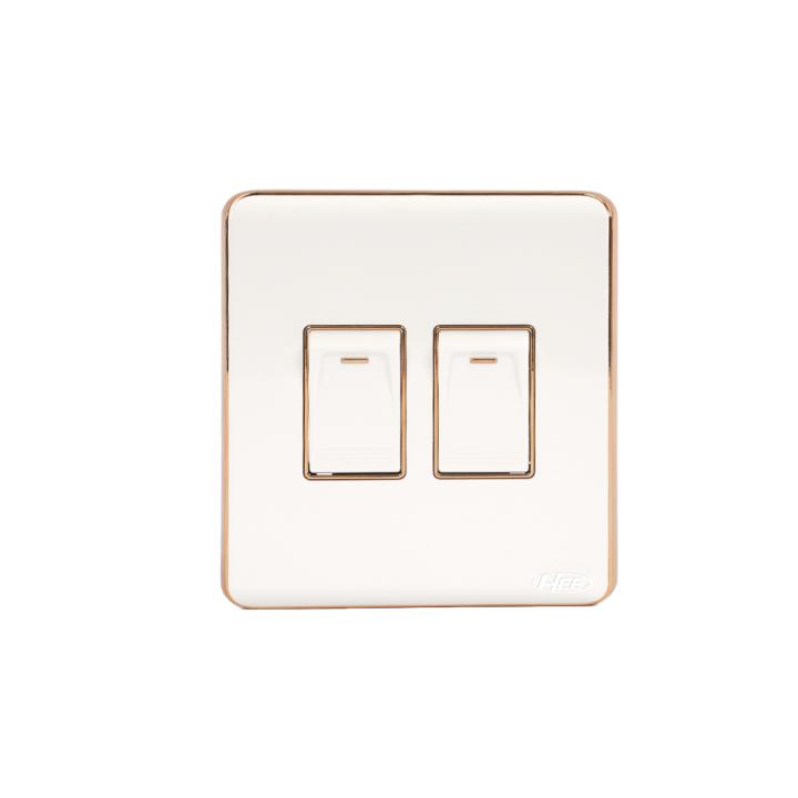 HEE Magnolia White 2 Gang 2 Way Switch