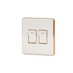 HEE Magnolia White 2 Gang 2 Way Switch