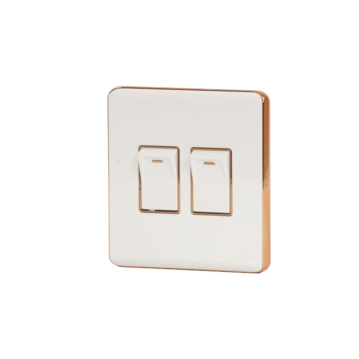 HEE Magnolia White 2 Gang 2 Way Switch