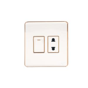 HEE Magnolia White 2 pin Socket with Switch