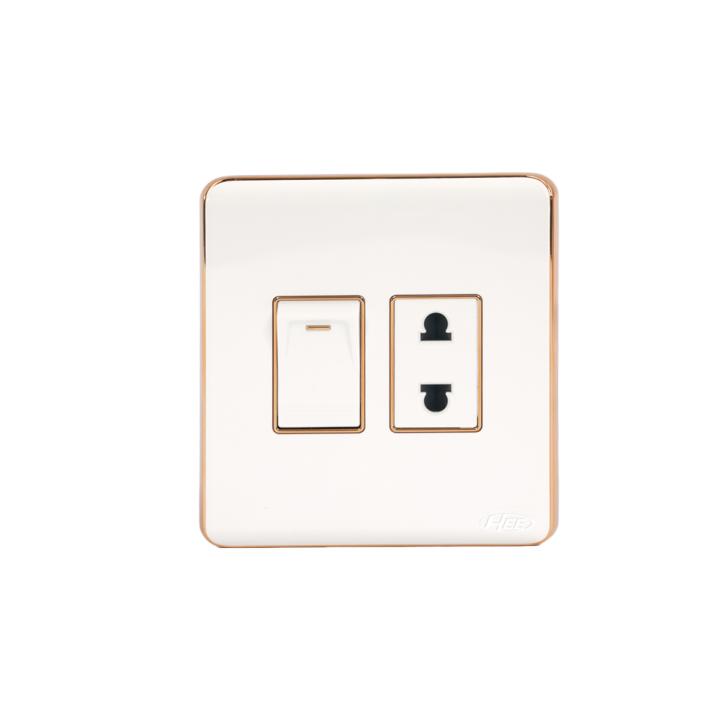 HEE Magnolia White 2 pin Socket with Switch