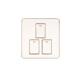 HEE Magnolia White 3 Gang 1 Way Switch