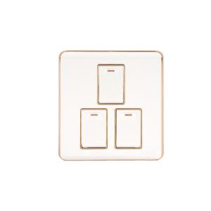 HEE Magnolia White 3 Gang 1 Way Switch