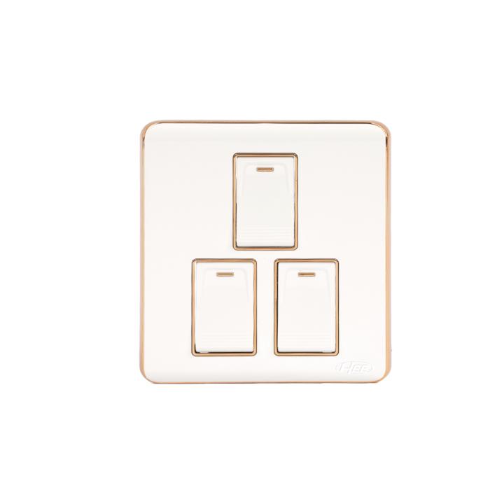 HEE Magnolia White 3 Gang 1 Way Switch