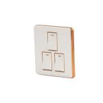 HEE Magnolia White 3 Gang 1 Way Switch