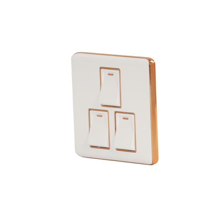 HEE Magnolia White 3 Gang 1 Way Switch