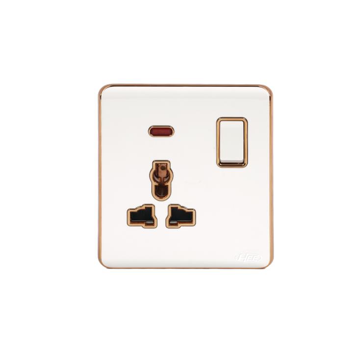 HEE Magnolia White 3 Pin Multi Socket With Switch