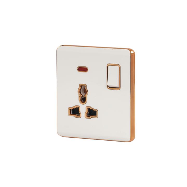 HEE Magnolia White 3 Pin Multi Socket With Switch
