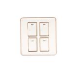 HEE Magnolia White 4 Gang 1 Way Switch