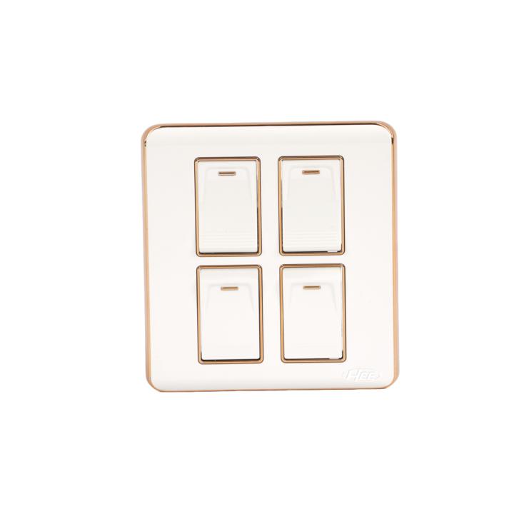 HEE Magnolia White 4 Gang 1 Way Switch
