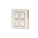 HEE Magnolia White 4 Gang 1 Way Switch