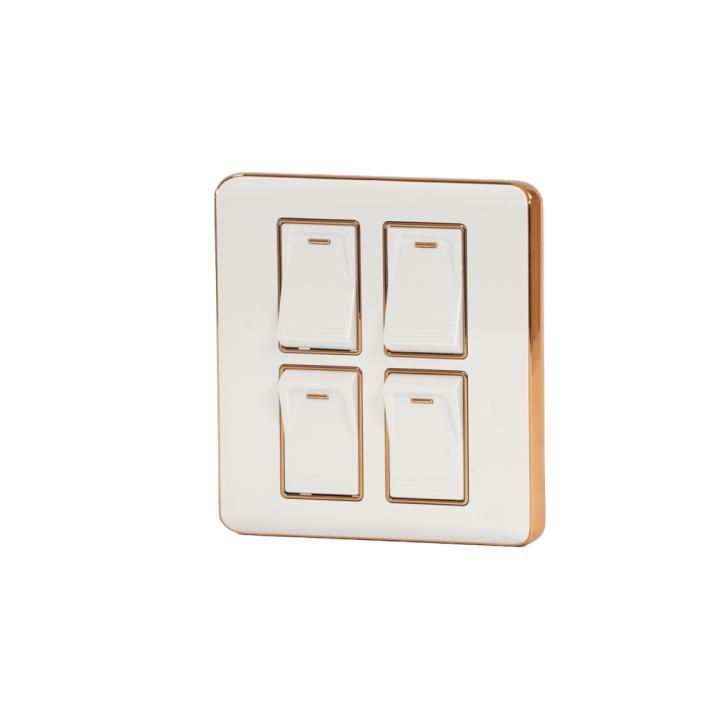 HEE Magnolia White 4 Gang 1 Way Switch