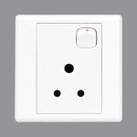 Orange 5A 3 Pin Socket with Switch