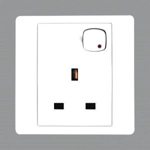 Orange 13A 3 Pin Flat Socket with Switch