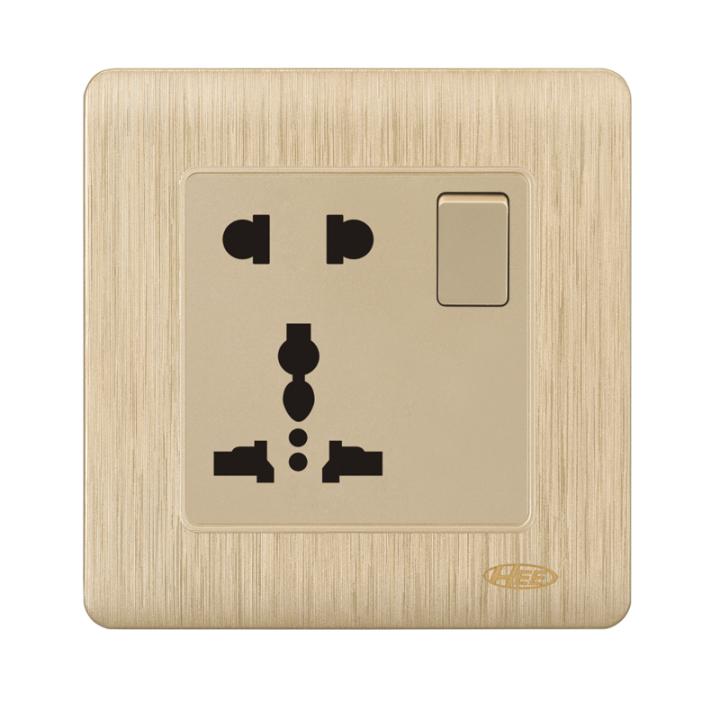 HEE Rose Gold 13A 5 Pin Multi Socket with Switch