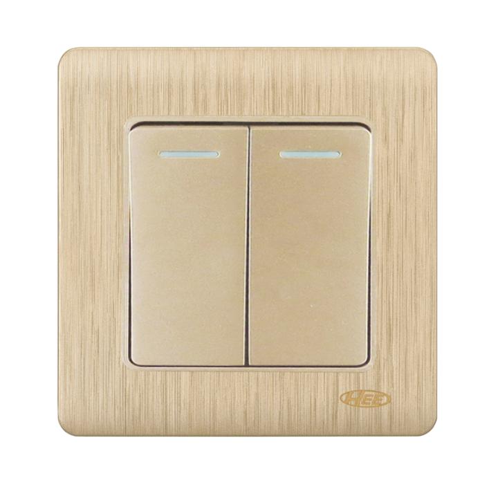 HEE Rose Gold 2 Gang 1 Way Switch