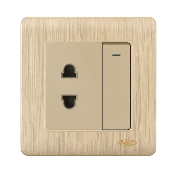 HEE Rose Gold 2 pin Socket with Switch