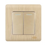 HEE Rose Gold 2 Gang 1 Way Switch