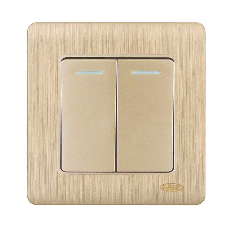 HEE Rose Gold 2 Gang 1 Way Switch