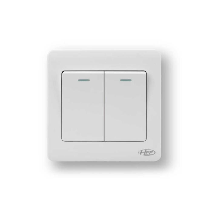 HEE Rose White 2 Gang 1 Way Switch