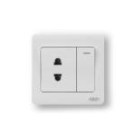 HEE Rose White 2 Pin Socket with Switch