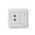 HEE Rose White 2 Pin Socket with Switch