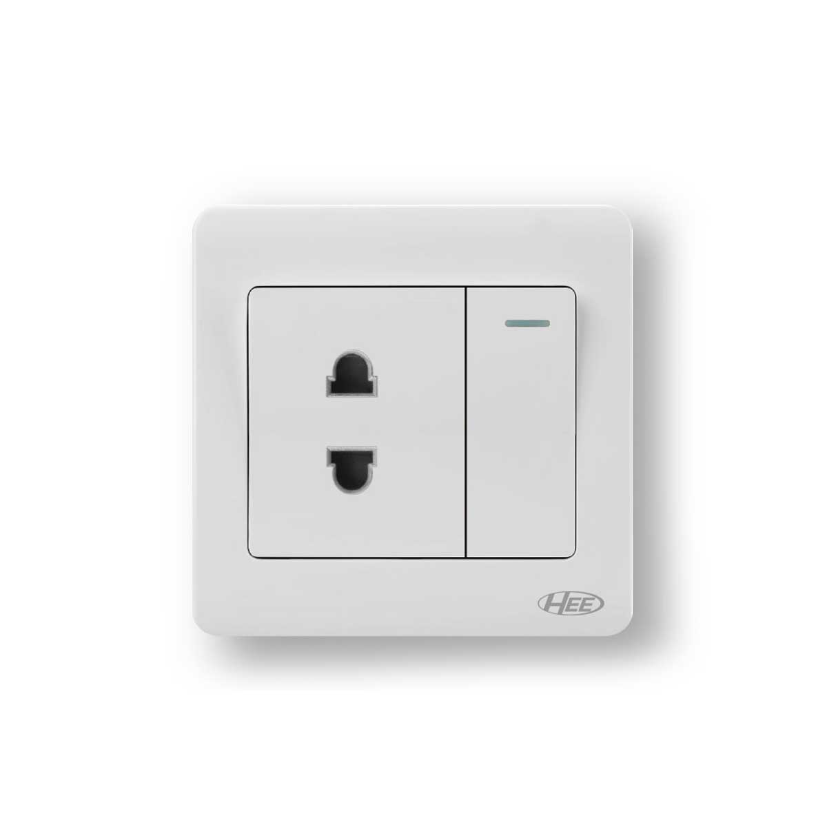 HEE Rose White 2 Pin Socket with Switch