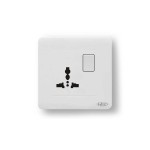 HEE Rose White 3 Pin MF Switched Socket