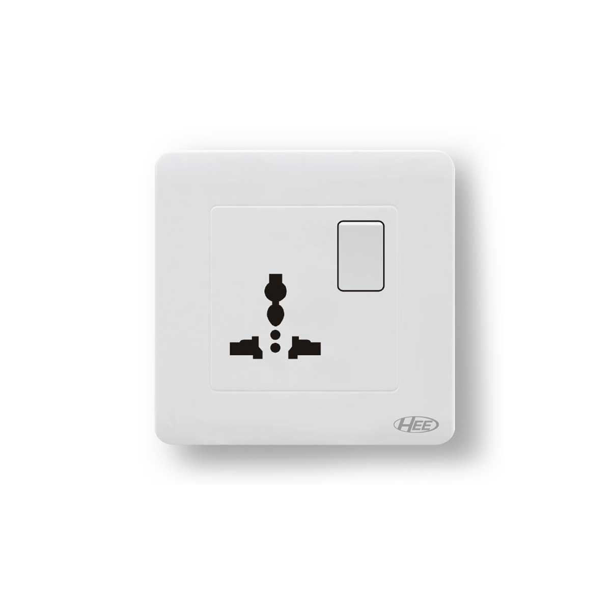 HEE Rose White 3 Pin MF Switched Socket