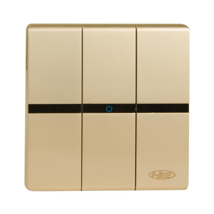 HEE Elegant Gold 3 Gang 1 Way Switch