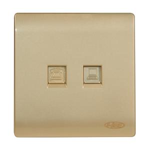 HEE Elegant Gold Telephone & Internet Socket